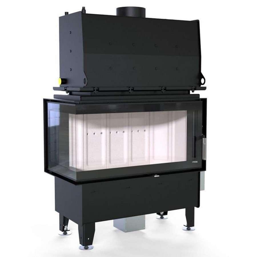 Каминная топка Defro Home RIVA ME BL SHORT угловая, с водяным контуром Амазонка бай фото в Гродно