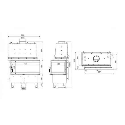 Каминная топка Defro Home RIVA ME BP SHORT угловая, с водяным контуром в Гродно