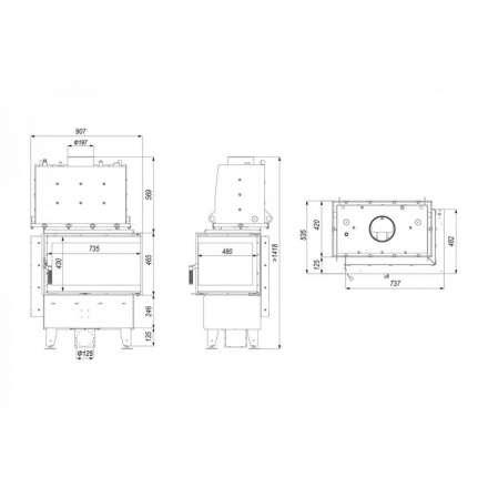 Каминная топка Defro Home RIVA SM BL SHORT угловая, с водяным контуром в Гродно