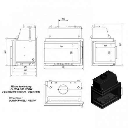 Каминная топка Kratki Oliwia/PW/BL/17/BS/W в Гродно