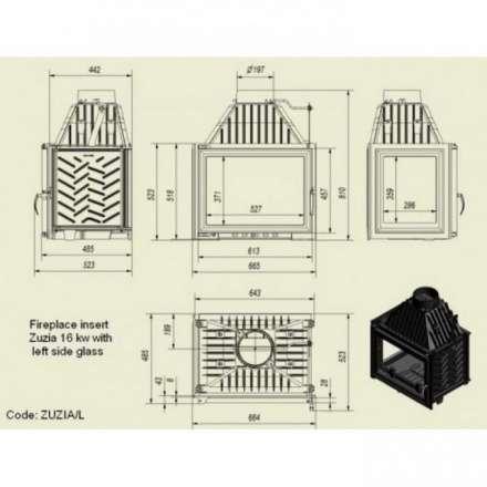 Каминная топка Kratki Zuzia/L в Гродно