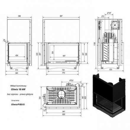 Каминная топка Kratki Oliwia/P/BS/G в Гродно