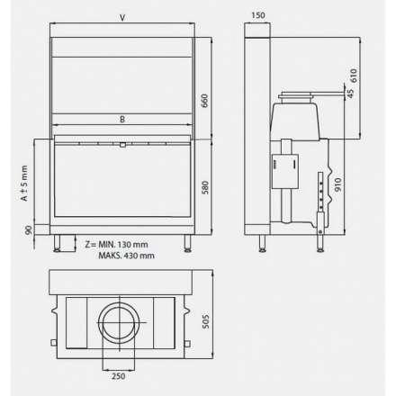 Каминная топка KFD Linea H 1050 4.0 в Гродно