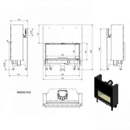 Каминная топка Kratki Nadia/14/G (гильотина) в Гродно