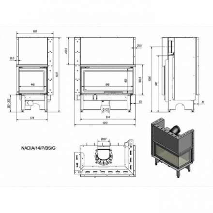 Каминная топка Kratki NADIA/14/P/BS/G в Гродно