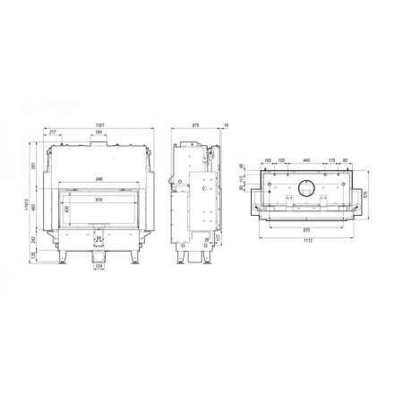 Каминная топка Defro Home RIVA LA G SHORT с водяным контуром и подъемом стекла вверх в Гродно