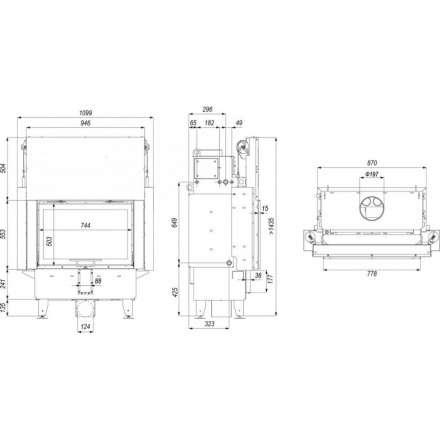 Каминная топка Defro Home Navi ME G с водяным контуром и подъемом стекла вверх в Гродно