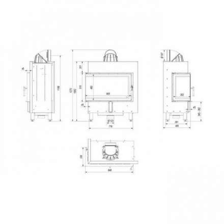 Каминная топка Kratki Lucy/14/L/BS в Гродно