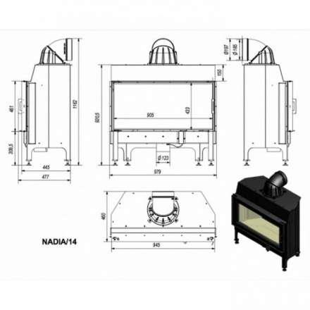 Каминная топка Kratki Nadia/14 в Гродно