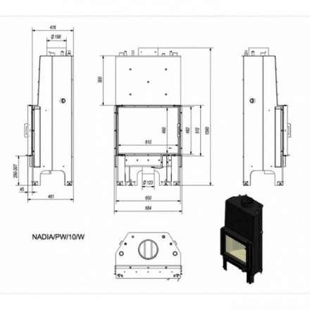 Каминная топка Kratki Nadia/PW/10/W в Гродно