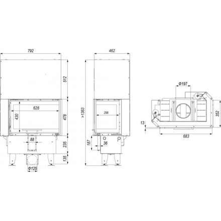 Каминная топка INTRA SM BL SLIM G в Гродно