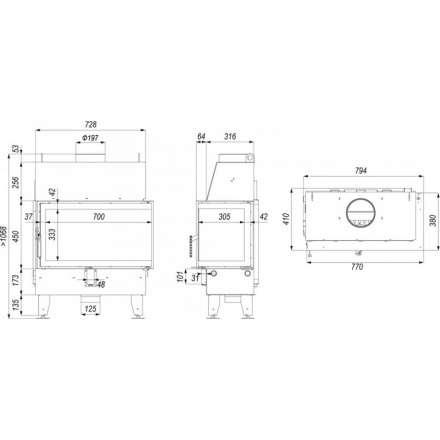 Каминная топка IMPULS ME BL в Гродно