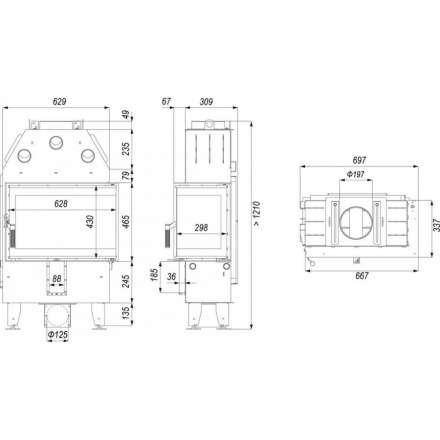 Каминная топка INTRA SM BP SLIM в Гродно