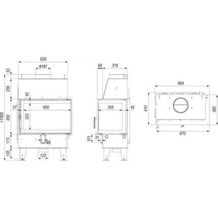 Каминная топка Defro Home IMPULS SM BL в Гродно