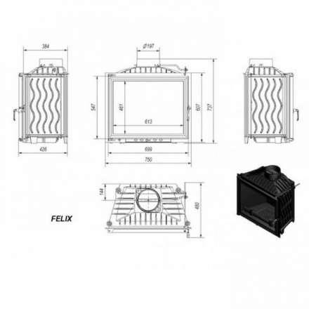 Каминная топка Kratki Felix в Гродно