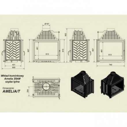 Каминная топка Kratki Amelia/T в Гродно