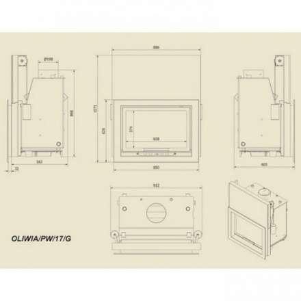 Каминная топка Kratki Oliwia/PW/17/G в Гродно