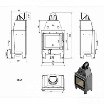 Каминная топка Kratki MBZ в Гродно