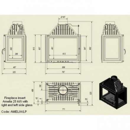Каминная топка Kratki Amelia/LP в Гродно