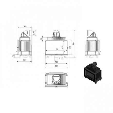 Каминная топка Kratki FRANEK/14 в Гродно