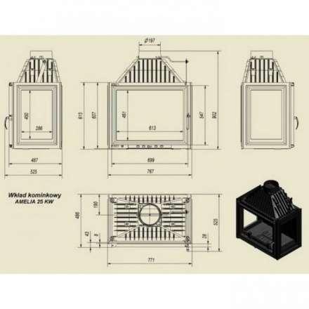 Каминная топка Kratki Amelia/LPT в Гродно