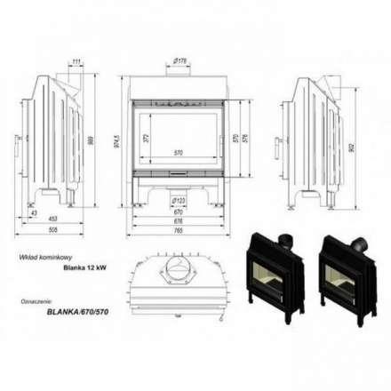 Каминная топка Kratki Blanka 670/570 в Гродно