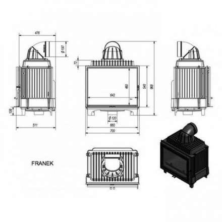 Каминная топка Kratki FRANEK/12 в Гродно