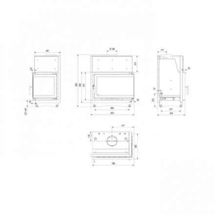 Каминная топка Kratki Oliwia/PW/BP/22/BS/W/Deco в Гродно