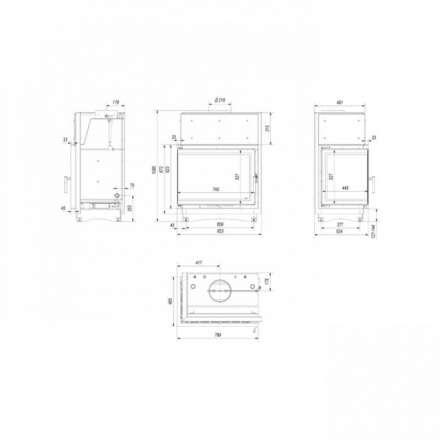Каминная топка Kratki Amelia/PW/BL/24/BS/W/Deco в Гродно