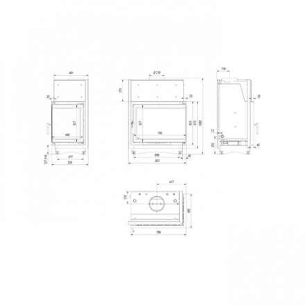 Каминная топка Kratki Amelia/PW/BP/24/BS/W/Deco в Гродно
