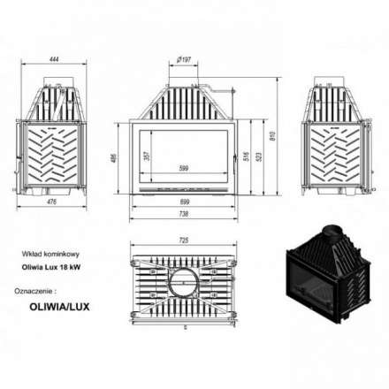 Каминная топка Kratki Oliwia/LUX в Гродно