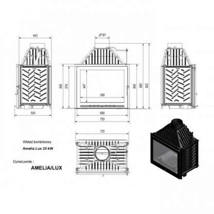 Каминная топка Kratki Amelia/LUX в Гродно