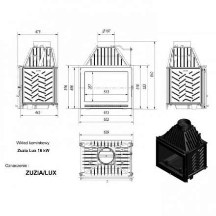 Каминная топка Kratki Zuzia/LUX в Гродно