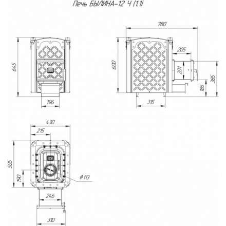Печь для бани Теплодар Былина-12Ч (1.1) в Гродно