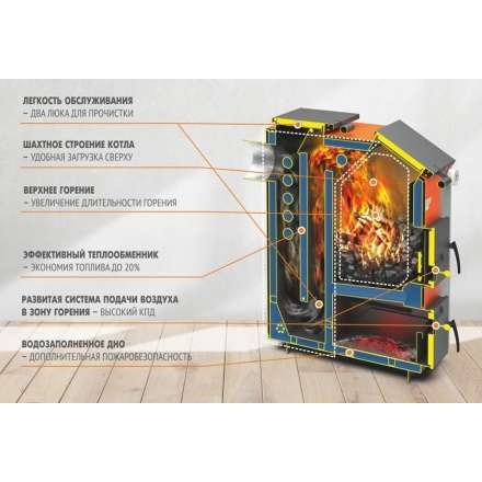 Твердотопливный котел Теплодар Куппер ЭКСПЕРТ 45 (2.0) Амазонка бай фото в Гродно