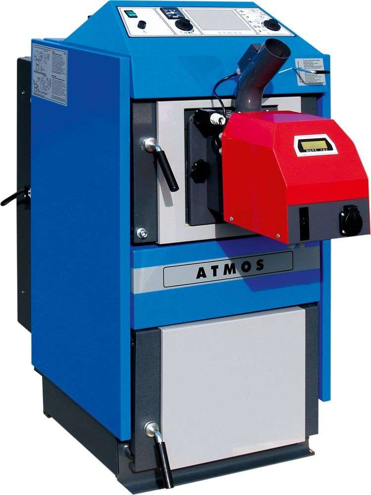 Твердотопливный котёл Atmos DC 32 S с горелкой и бункером Амазонка бай фото в Гродно