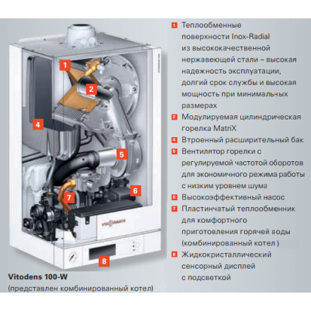 Конденсационный котел Viessmann Vitodens 100-W 35 кВт двухконтурный в Гродно